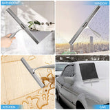 xinTTree Shower Squeegee Squeegee for Shower Glass Door Bathroom Windows Kitchen Mirror and car Glass Most Practical 10 inch Durable Handle Silver