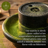ZenRitual Ceremonial Grade Matcha Powder - Pure Organic Green Tea, 1.41 oz (40 Single Servings) Tin - Authentic Stone Ground, Eurofins Tested - Zero