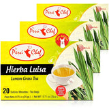 Peruchef Te Hierba Luisa 20 Sobres Filtrantes | 20 Tea Bags of Lemon Grass from Peru 3 Pack