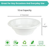 2 Pack of 100 Count - White 12 oz. Plastic Bowls - (styles may vary)