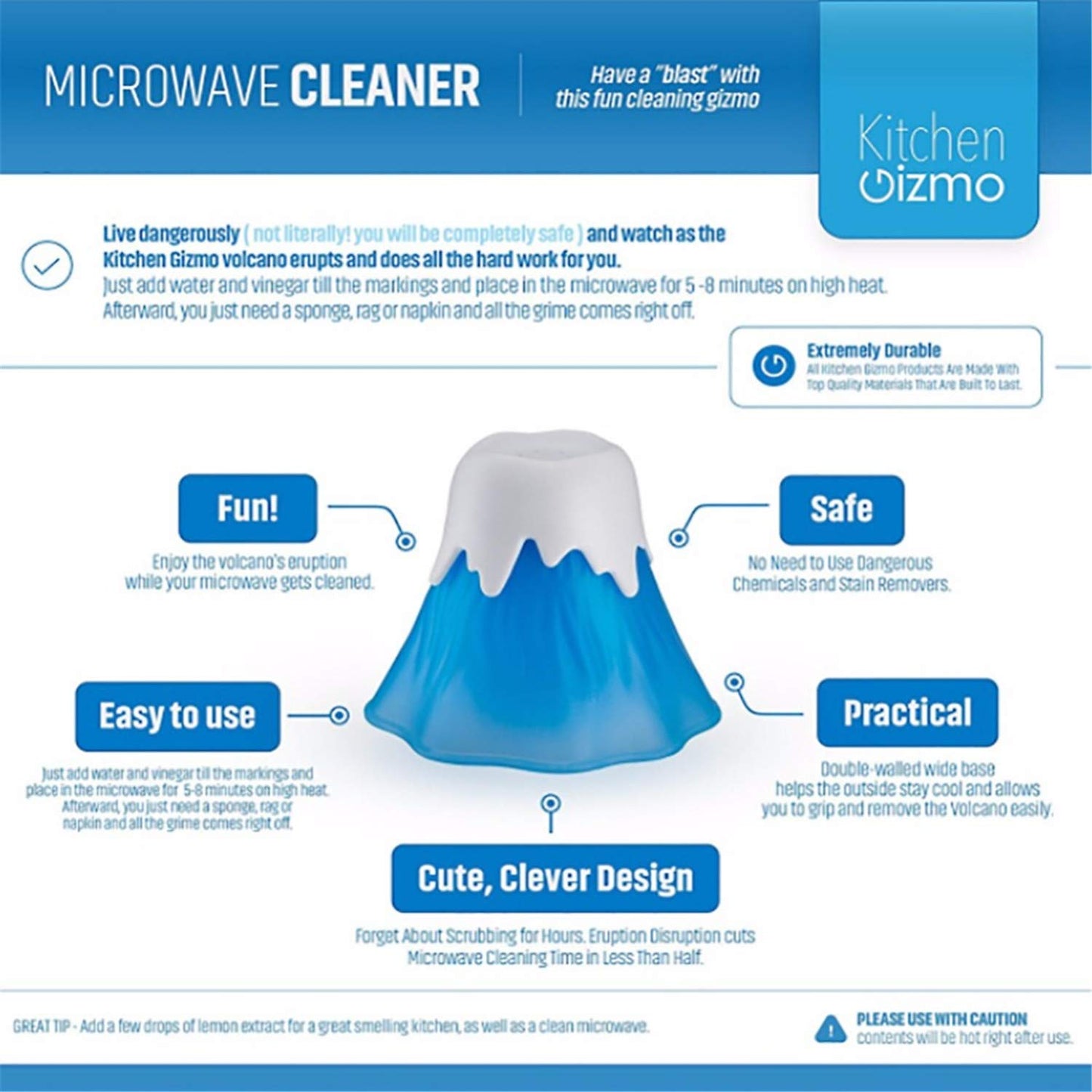 Frideing Kitchen Erupting Volcano Cleaning Microwave Cleaner Cooking Kitchen Gadget Tools Clean in Minutes Fun Purple