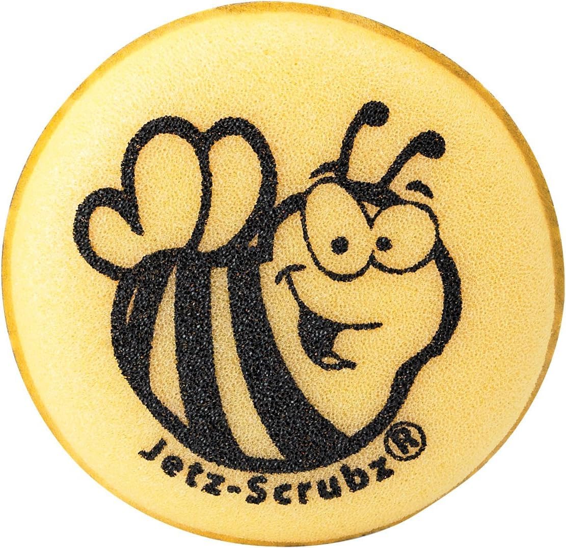 Bee Themed Round Kitchen Scrubber Sponge, Set of 3, Scratch-Free, Odor Resistant, Dishwasher Safe
