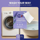 ZORBX Lavender Scented Laundry Detergent Sheets (60 Ct for Up to 120 Loads) - Liquid-less, Quick Dissolving Laundry Soap Sheets for Tackling Tough