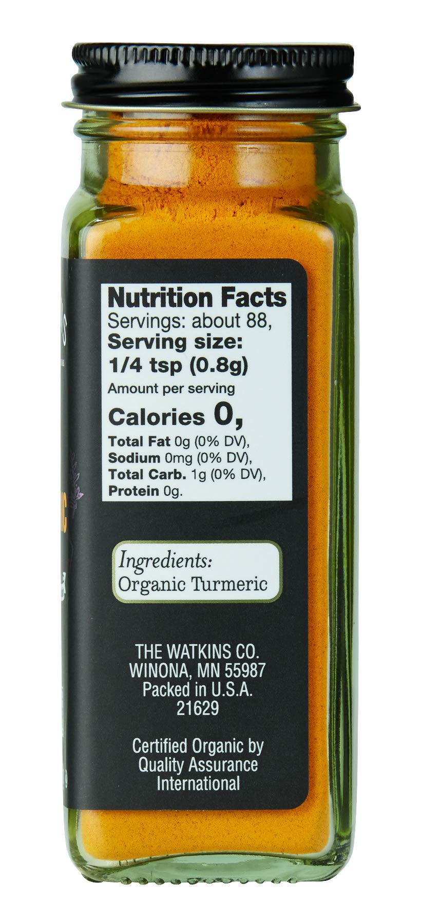 Watkins Gourmet Organic Spice Jar, Turmeric, 2.4 Oz