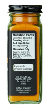 Watkins Gourmet Organic Spice Jar, Turmeric, 2.4 Oz