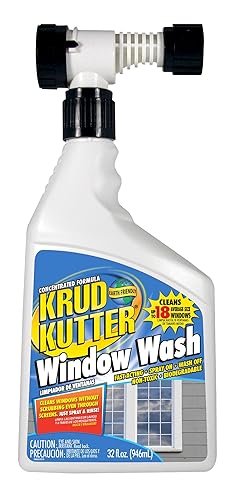 Krud Kutter Window Wash Cleaner, 32 oz, Streak Free Glass Cleaner for Windows, Mirrors and Glass Surfaces, Removes Dirt, Dust and Grime, Indoor