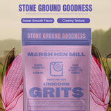 Marsh Hen Mill Unicorn Grits - Stone Ground Heirloom Blend of Pink Corn | Old-Fashioned Corn Grits | Gluten-Free & No Additives | Pure All-Natural