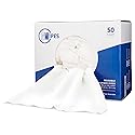 Microfiber Rags in A Box (50 Count) - Mwipes - 10" x 12" Reusable Wipes for Cleaning - Edgeless Terry Towels, Shop Rags, Wash, Dust, Disposable