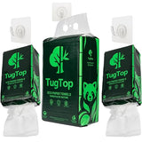 TugTop Eco Paper Towels (3 Pack, 900 Sheets + 3 Hooks) | Portable Hanging Bag Dispenser, Bamboo & Wood Blend for Car, Camping, RV, Garage, Indoors