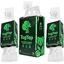TugTop Eco Paper Towels (3 Pack, 900 Sheets + 3 Hooks) | Portable Hanging Bag Dispenser, Bamboo & Wood Blend for Car, Camping, RV, Garage, Indoors