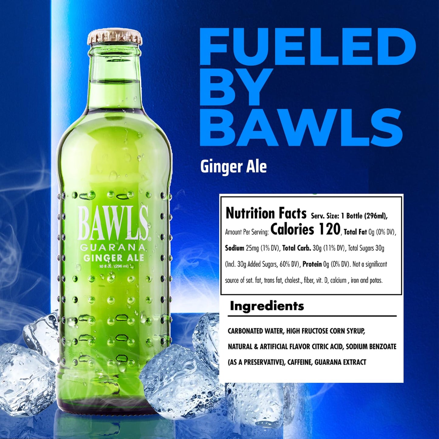 BAWLS Ginger Ale 10oz - 12 pack