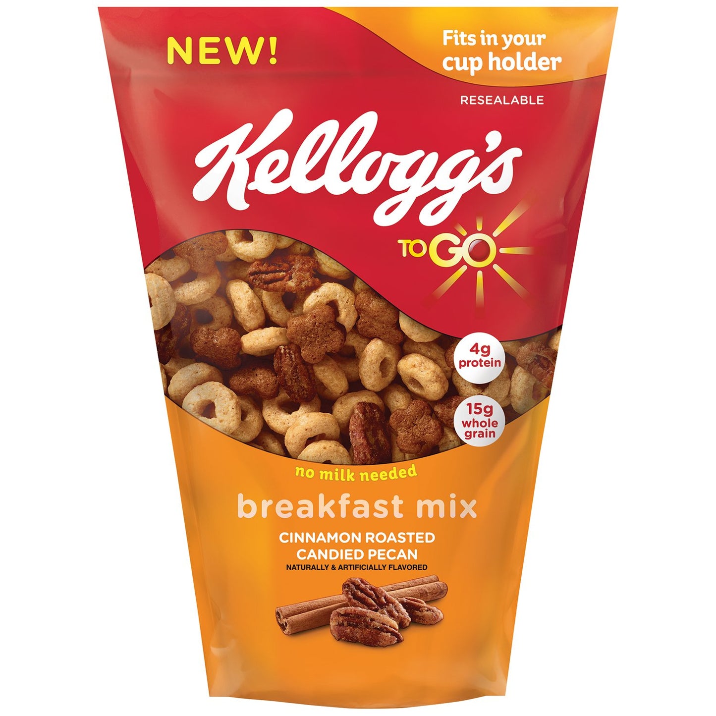 Kellogg's To Go Cereal, Cinnamon Roasted Candied Pecan, 1.58 Ounce