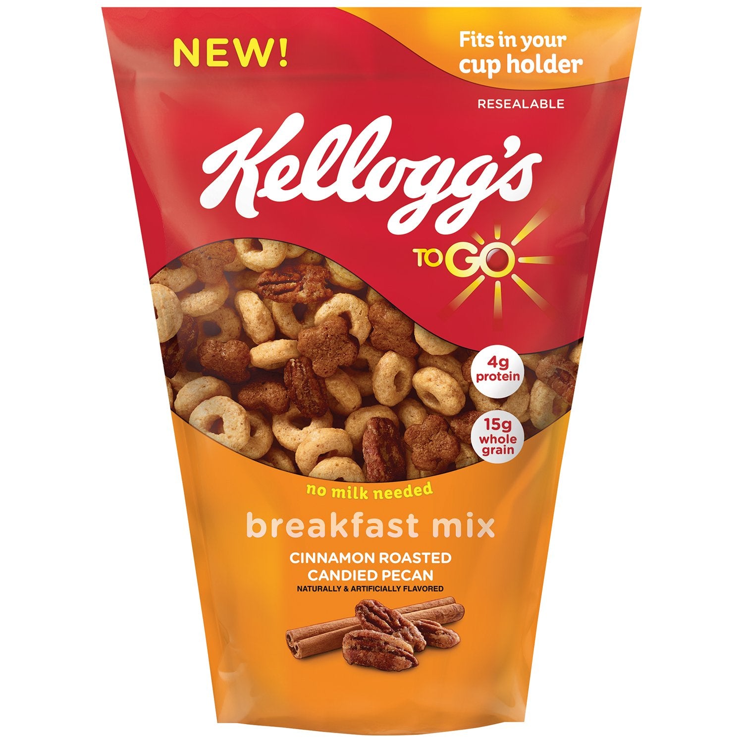 Kellogg's To Go Cereal, Cinnamon Roasted Candied Pecan, 1.58 Ounce