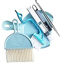 Broom and Dustpan Tweezers Tongs Cleaning Brushes Groove Gap Clean Tool Set 4 Pcs Kitchen Cleaning Brushes mini Kit Multipurpose Small Set for Home