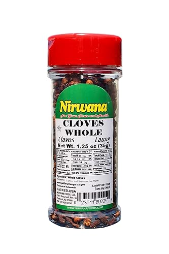 Nirwana Asian Indian spice CLOVES Whole 1.25 oz | Laung | Clavo | Premium Quality for Cooking, Baking, Tea, Beverages, Pomander Balls, Hand Selected