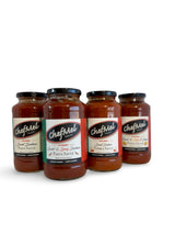 ChefMel’s Pasta Sauce Sampler - Sweet Sicilian, Spicy, Zesty Three Cheese, & Vodka Sauce - Handcrafted Italian Recipe, Small Batch, Gluten-Free