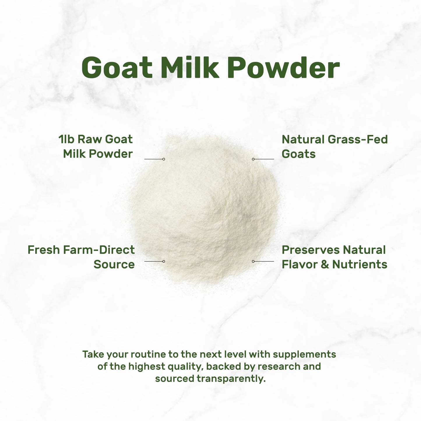 Goat Milk Powder, 1lb - Natural Grass Fed Source from Australia - Farm Direct - Easy to Digest - Powdered Goat Milk Formula for Drinks, Baking & Cooking - Non-GMO, Filler Free, Pet Friendly