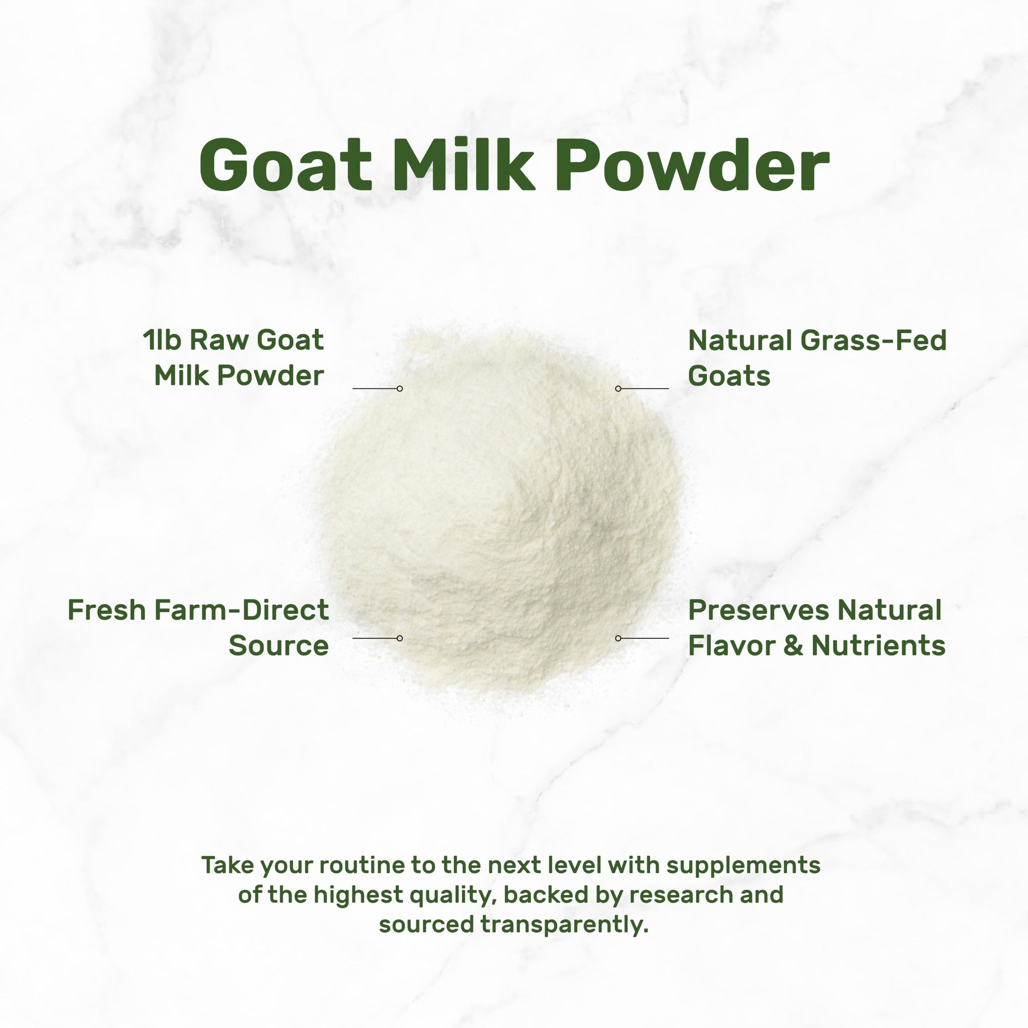 Goat Milk Powder, 1lb - Natural Grass Fed Source from Australia - Farm Direct - Easy to Digest - Powdered Goat Milk Formula for Drinks, Baking & Cooking - Non-GMO, Filler Free, Pet Friendly
