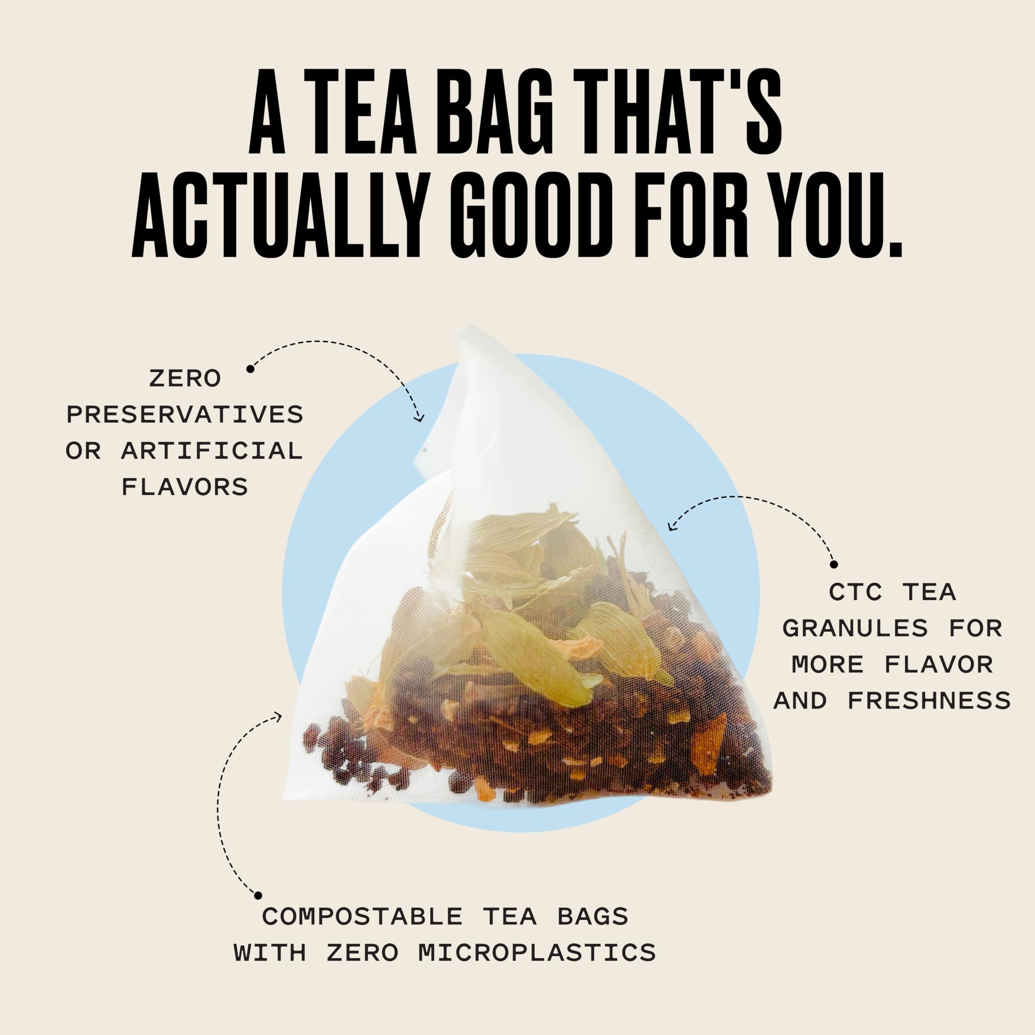 Kolkata Chai - Decaf Chai Tea Bag, 15 Count, Premium Assam Black Tea and Spices, Compostable Tea Bags, Vegan, All Natural