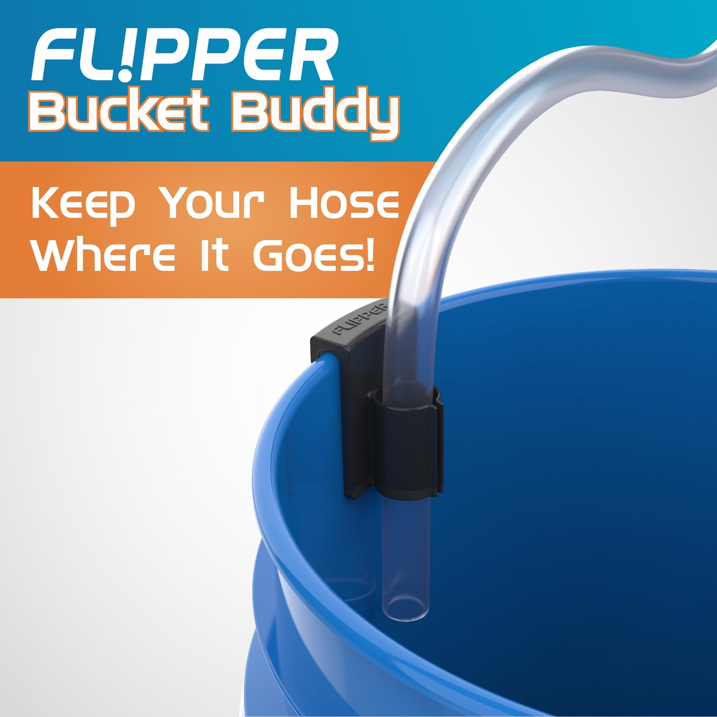 Flipper Bucket Buddy Aquarium Bucket Organizer, Hose Holder Clip for 5 Gallon Buckets, Fish Tank Water Change Caddy for Siphon Hose, Scraper, Net
