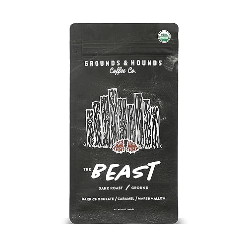 Grounds & Hounds Coffee - 12oz Ground Bag, Dark Roast, The Beast Ground 12oz bag