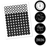 Big Dot of Happiness New Year's Eve - Silver - 2026 New Years Eve Party Round Candy Sticker Favors - Labels Fit Chocolate Candy (1 Sheet of 108)