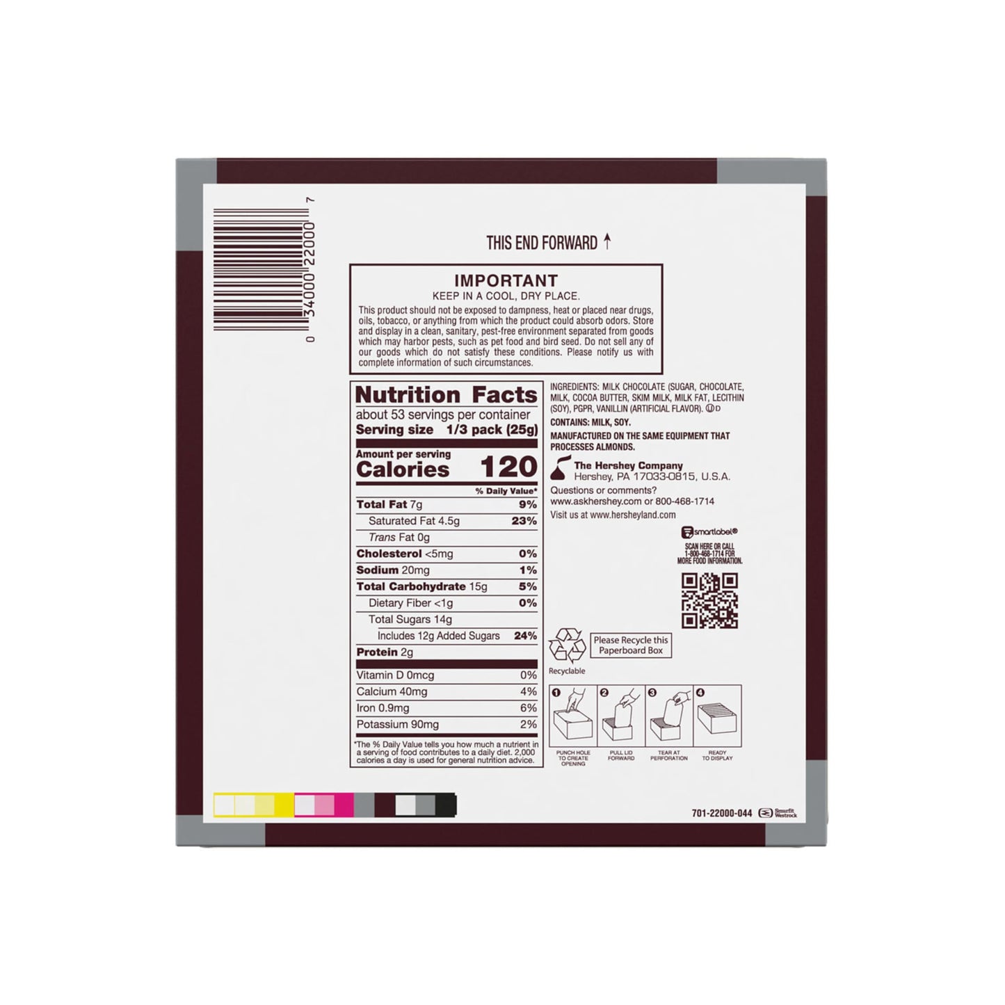 HERSHEY'S Milk Chocolate King Size, Candy Bars, 2.6 oz (18 Count)