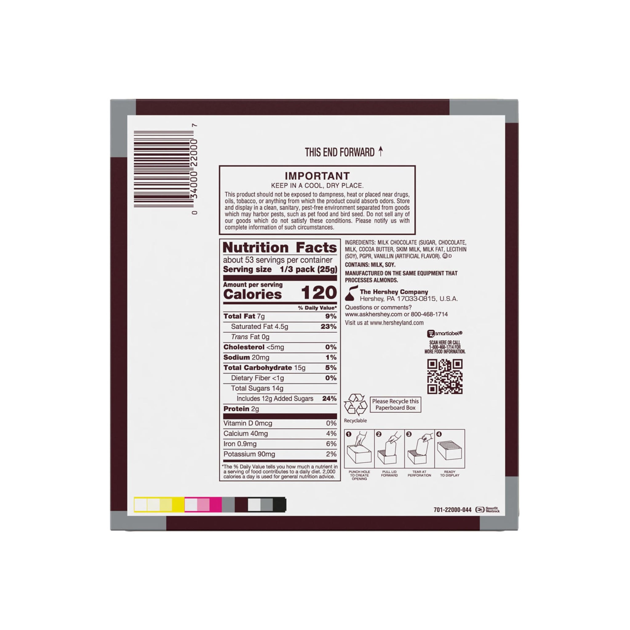HERSHEY'S Milk Chocolate King Size, Candy Bars, 2.6 oz (18 Count)