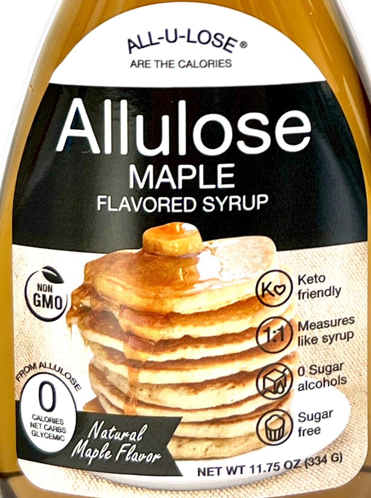 BetterTaste Maple Natural Flavored Allulose Syrup, 11.75 oz, Zero Calorie, Sugar Substitute, Non-GMO, Gluten Free (11.75 oz Pack of 2-572, Maple)