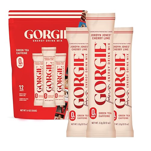 GORGIE Jordyn Jones Cherry Lime Sugar-Free Natural Energy Drink Mix, On the Go Powder, Healthy Energy Drinks - Green Tea Caffeine, Biotin, B Vitamins