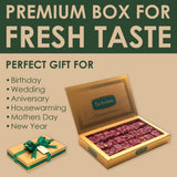 Turkish Delight with Rose Petals and Pistachio - Soft Lokum Candy, Gourmet Turkish Sweets Gift Box, Delicias Turcas, 17.6 oz (500g)