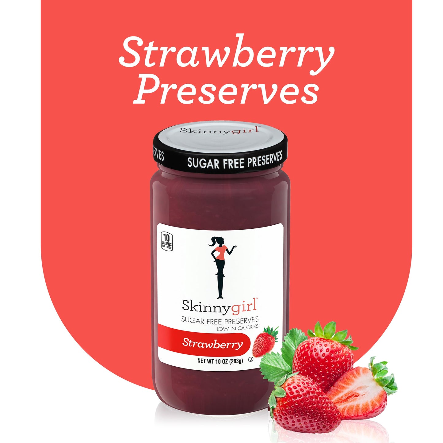 Skinnygirl Sugar Free Kosher Preserves, Strawberry, 10 Ounce