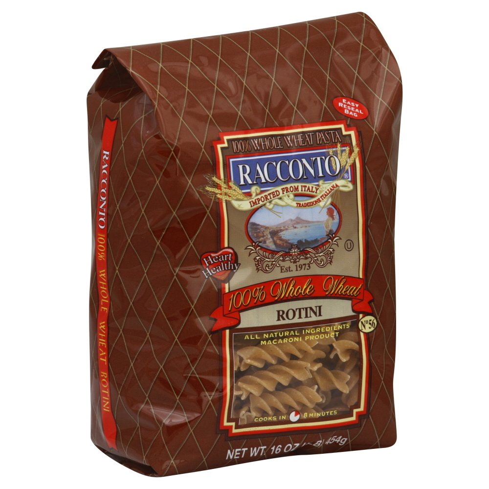 Racconto Whole Wheat Rotini Pasta, 17.6 Ounce (Pack of 6)