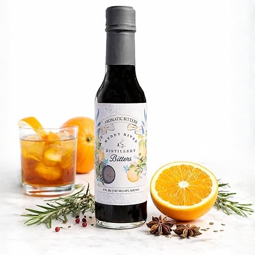 Muddy River Distillery Aromatic Bitters (5 oz) | Aromatic Bitters for Old Fashioned & Manhattan Cocktails | Cocktail Essentials | American Made |
