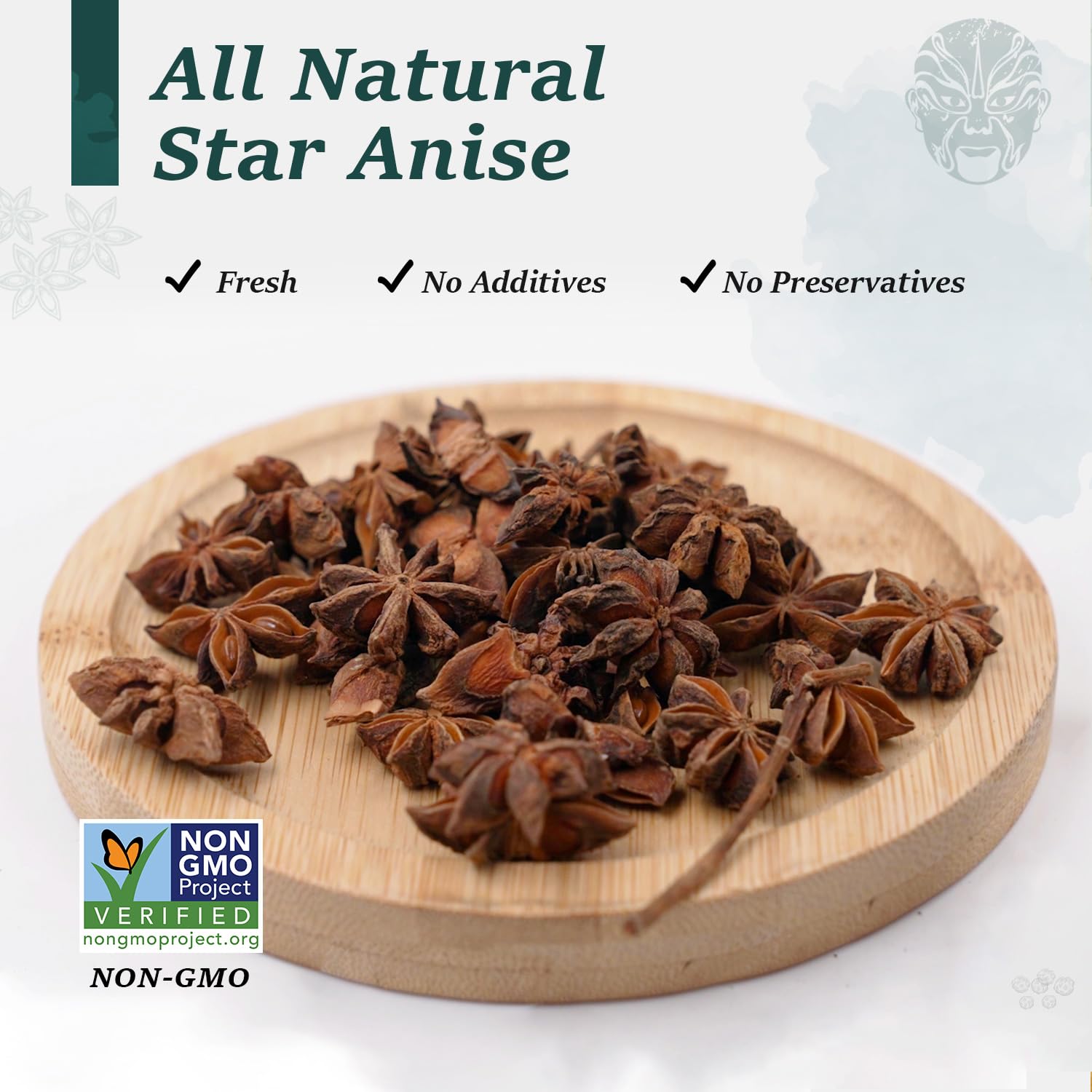 Soeos Star Anise Seeds 6oz (170g), Non-GMO Verified, Great for Baking and Tea, Anis Estrella, Whole Chinese Star Anise Pods, Dried Anise Star Spice