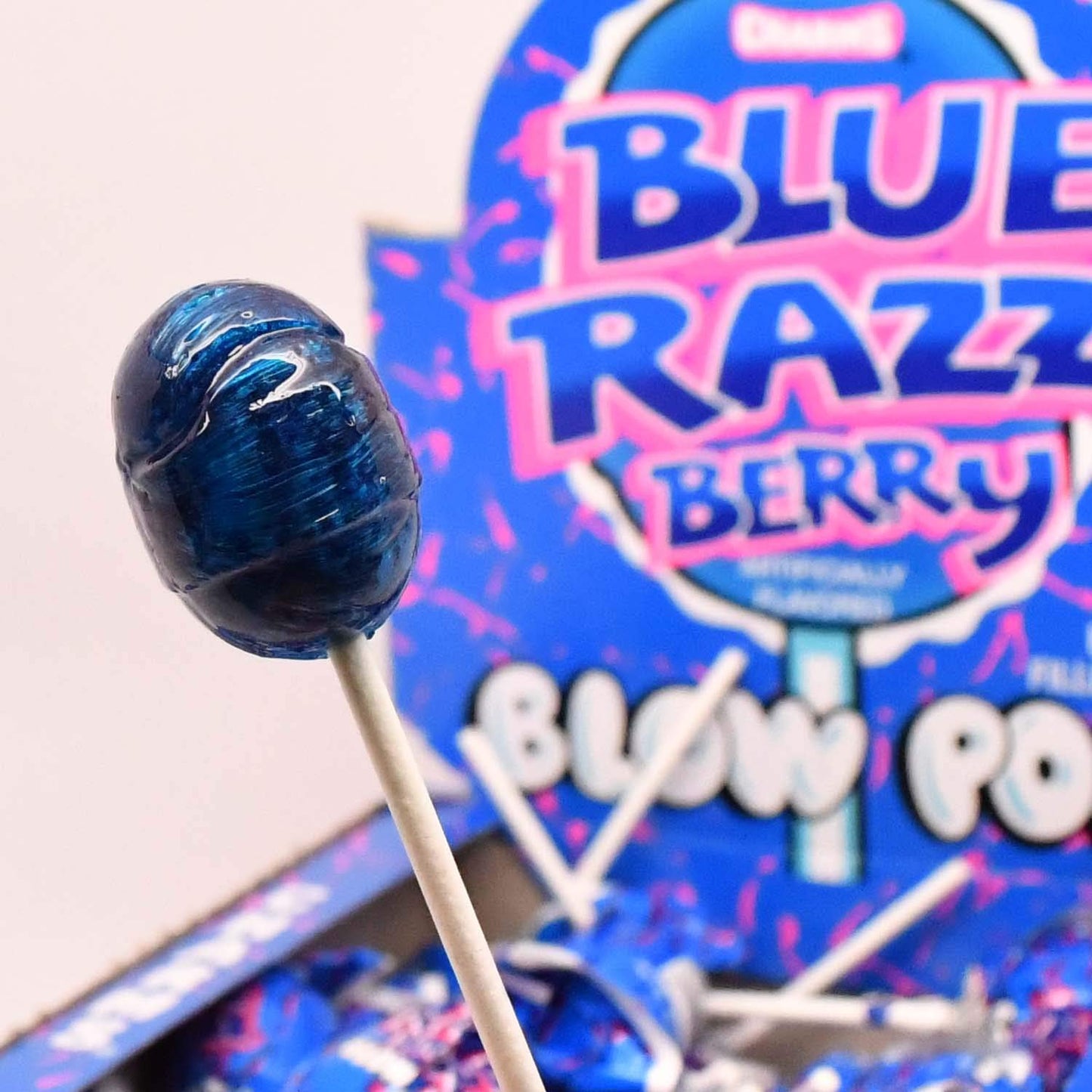 Charms Blow Pop Lollipops - Individually Wrapped Dual Candy and Gum Suckers - Peanut Free, Gluten Free - Bulk Treat for Kids and Adults - Blue Razz
