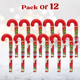 Candy Cane Filled with Jelly Beans, 12 Pack, Ideal Christmas Candy for Stocking Stuffers, Perfect for a Sweet Christmas Celebration.