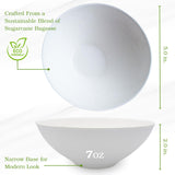50ct Sugarcane 7oz Small Modern White Bowl Eco Friendly Perfect Small Disposable Plates & Soup Bowls for Caterers, Wedding Planners, Parties CMJJ