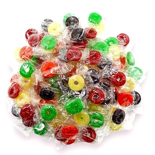 Five Flavor Fruit Candy (1 Pound Bag) Cherry, Raspberry, Orange, Pineapple, Watermelon Hard Candy Approximately 75 Pieces