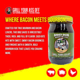 Grill Your As* Off Bunker Bacon Bourbon BBQ Sauce - 16oz Sweet, Smoky & Savory Barbecue Sauce for Beef, Ribs, Chicken & Pork - Gourmet Grilling