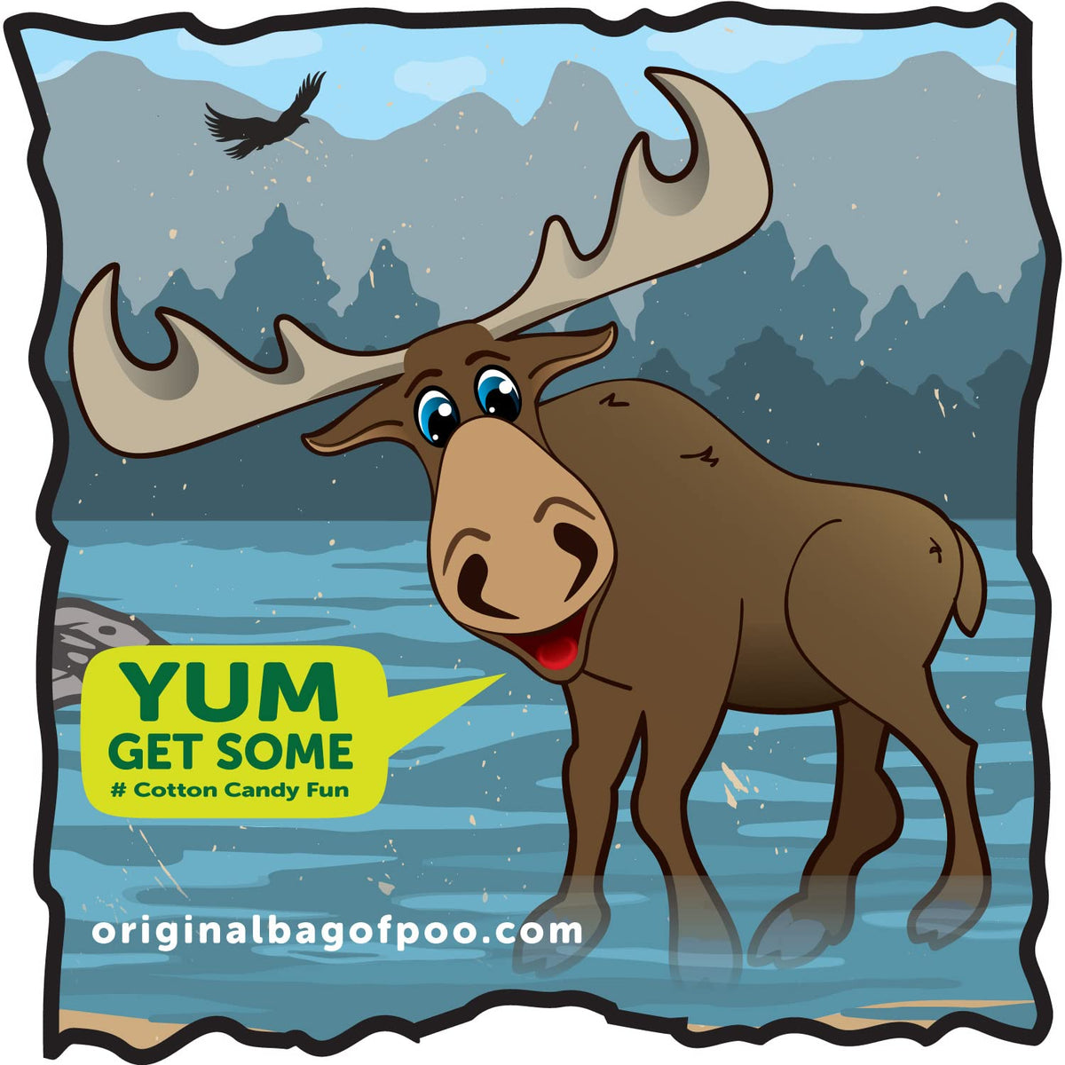 The Original Bag of Poo®, Moose Poo (Black Cherry Flavor Cotton Candy) Novelty Poop Gag Gift. Free sticker inside.