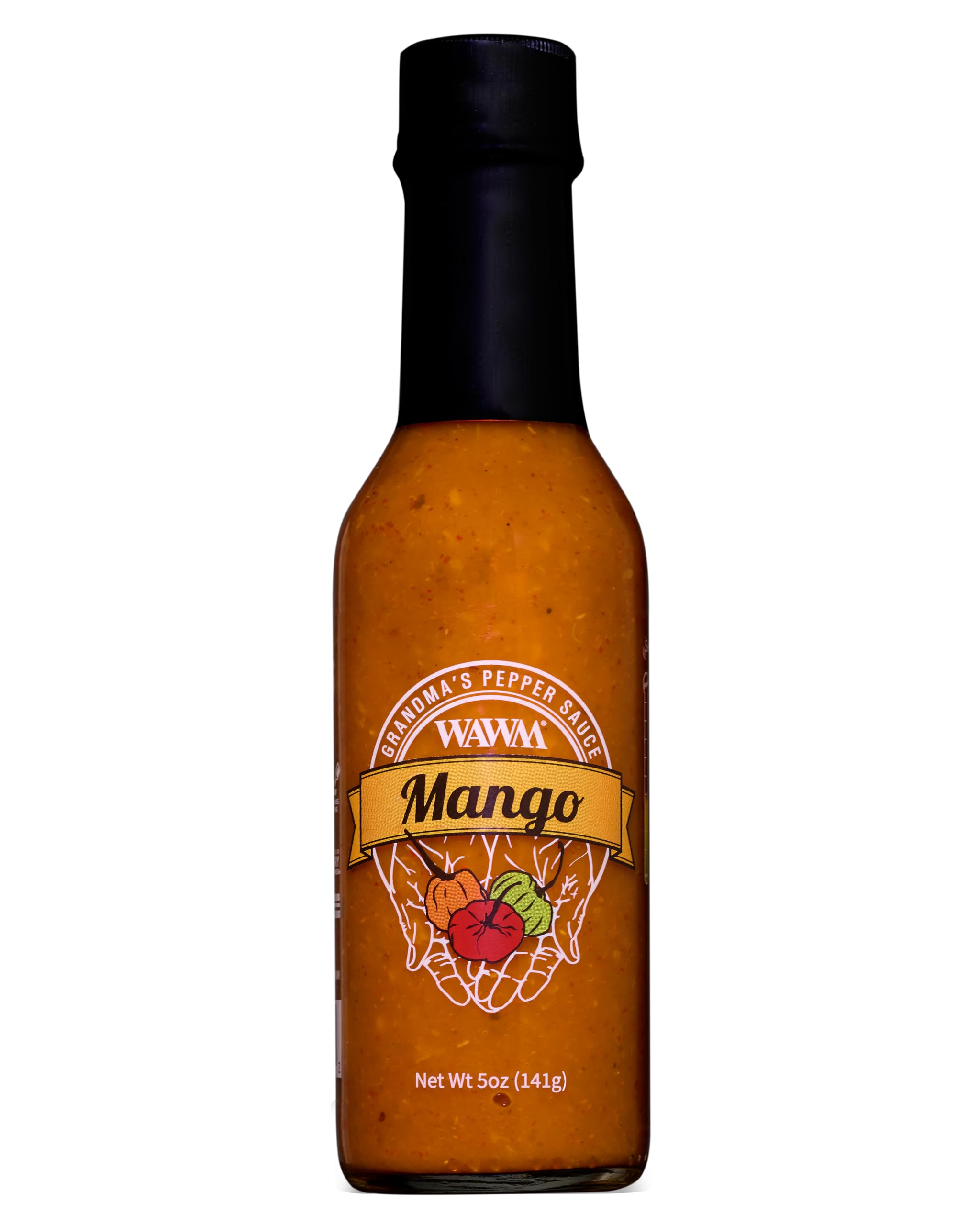 Grandma's Mango Pepper Sauce | NON GMO, Vegan, Gluten Free, Low Sodium, Low carb MEDIUM Heat Hot Sauce | Incredible Flavor and Kick of Heat 5oz Woman
