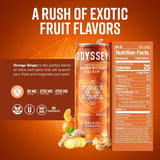 Odyssey Elixir Sparkling Adaptogen Drink, Low Calorie Drinks with L Theanine, Lions Mane, Cordyceps and Green Tea Caffeine for Energy and Focus