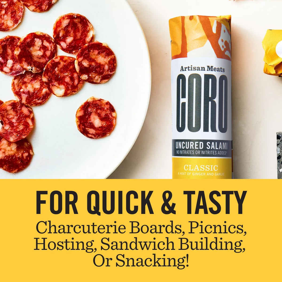 Coro Uncured Artisan Salami Stick Variety Pack - 6 Flavors (5oz Each)