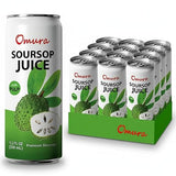 Omura Soursop Juice Drink with Pulp 11.3 Fl Oz (12-Pack) | Refreshing Tropical Fruit Beverage | Graviola Guanabana Juice