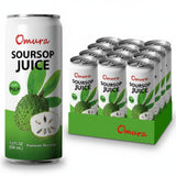 Omura Soursop Juice Drink with Pulp 11.3 Fl Oz (12-Pack) | Refreshing Tropical Fruit Beverage | Graviola Guanabana Juice