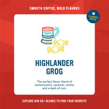 Cameron's Coffee Roasted Ground Coffee Bag, Flavored, Decaf Highlander Grog, 10 Ounce