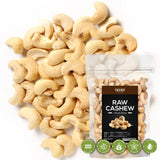 Premium Raw Cashews 48oz (3 lbs.) Non-GMO, No Additives Batch Tested Gluten & Peanut Free, Resealable Pouch for Freshness, Unsalted Cashews - Perfect