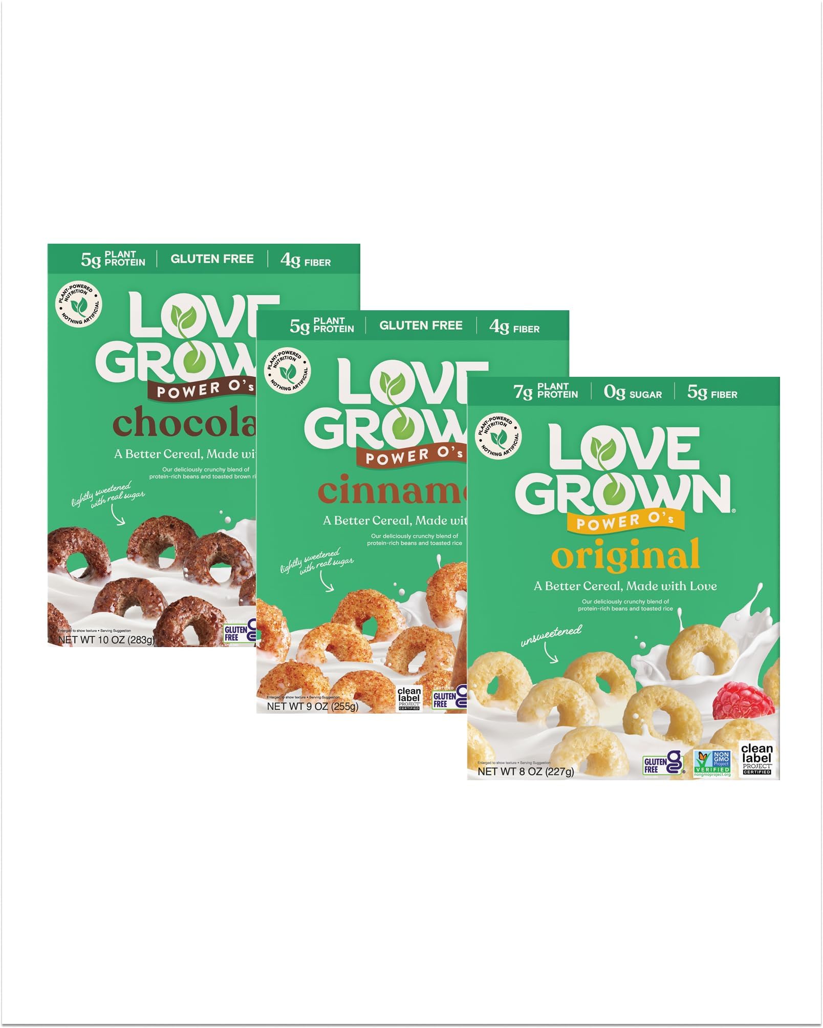 Love Grown Power O’s High Protein Gluten-Free Cereal - Vegan, Certified Non-GMO, Low Sugar, High Fiber, Seed-Oil Free - Plant-Based Ingredients