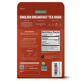 FGO Organic English Breakfast Black Tea, 100 Count, Eco-Conscious Tea Bags, Resealable Bag, Packaging May Vary (Pack of 1)